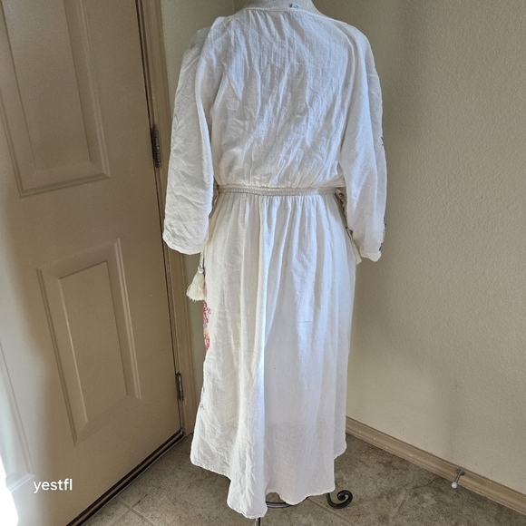 Sundance Embroidered Floral Artful Vines Dress Boho Cottagecore XS - Picture 4 of 7